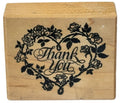 PSX Rubber Stamp Thank You Card Making Words Heart Rose Flowers Sentiment Craft