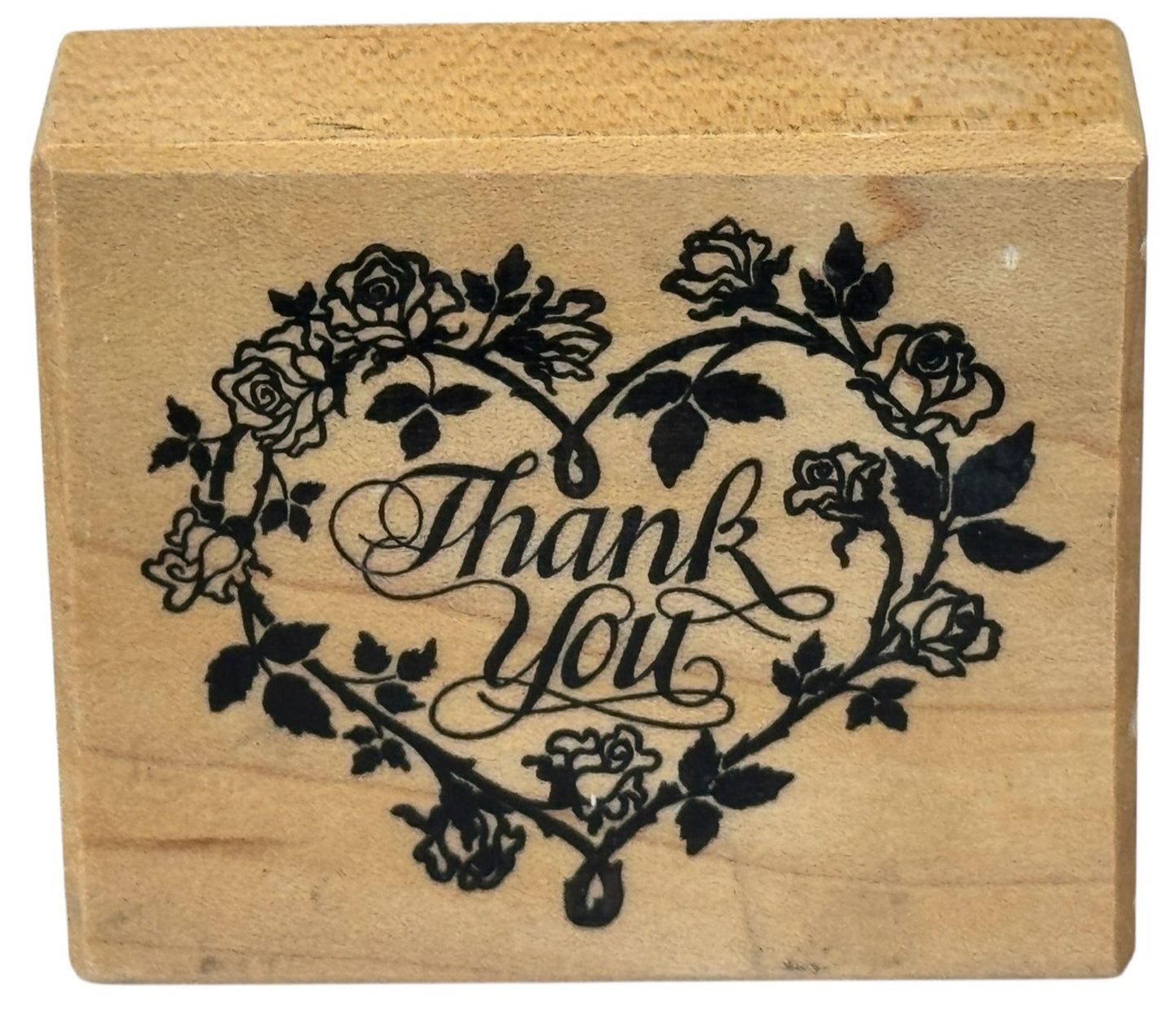 PSX Rubber Stamp Thank You Card Making Words Heart Rose Flowers Sentiment Craft
