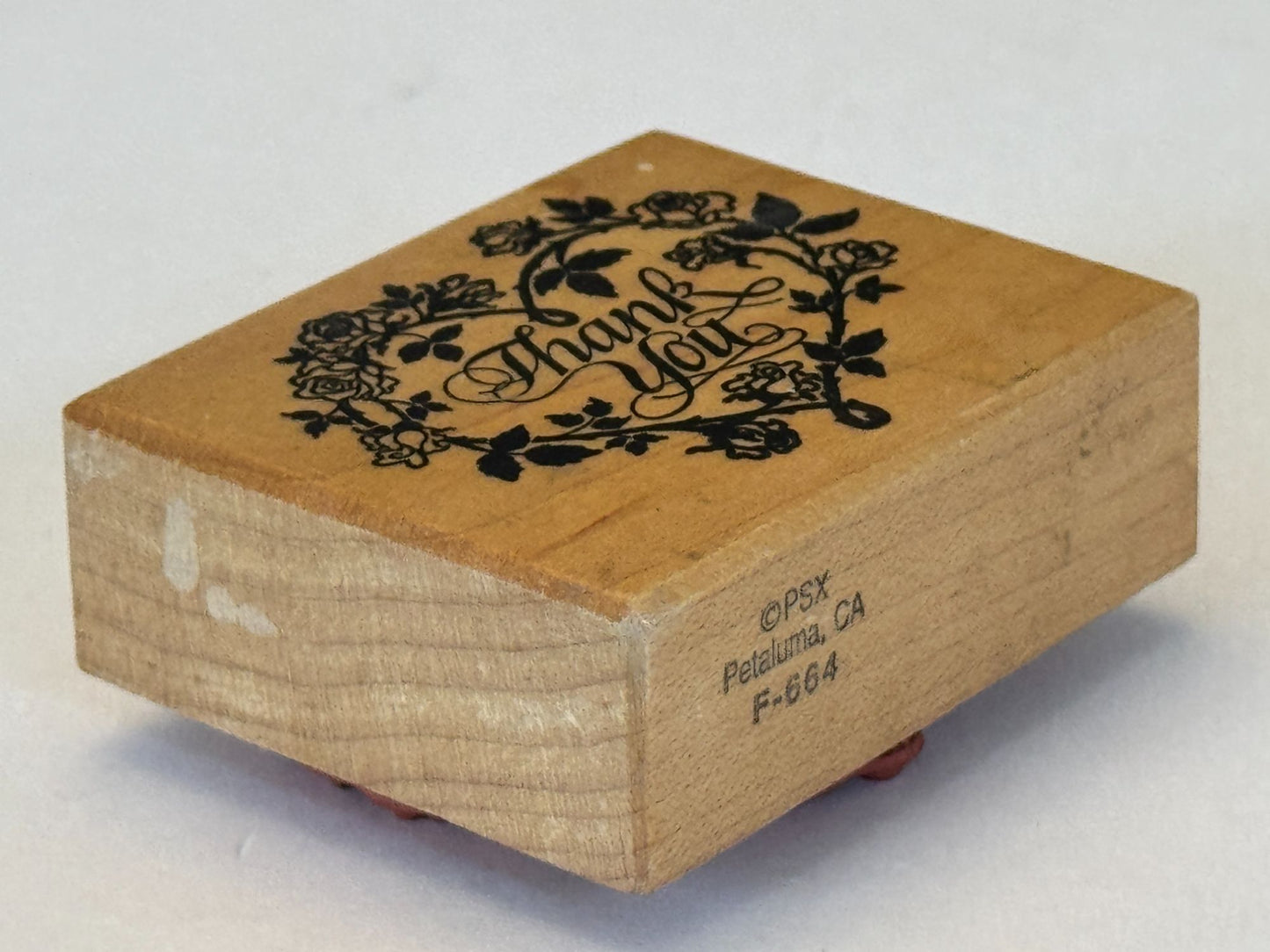 PSX Rubber Stamp Thank You Card Making Words Heart Rose Flowers Sentiment Craft