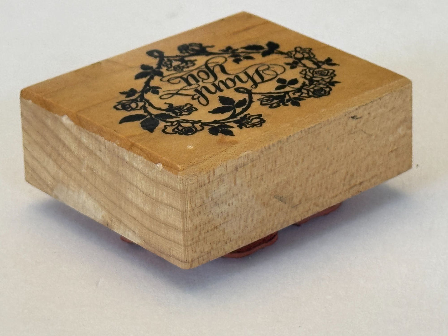 PSX Rubber Stamp Thank You Card Making Words Heart Rose Flowers Sentiment Craft