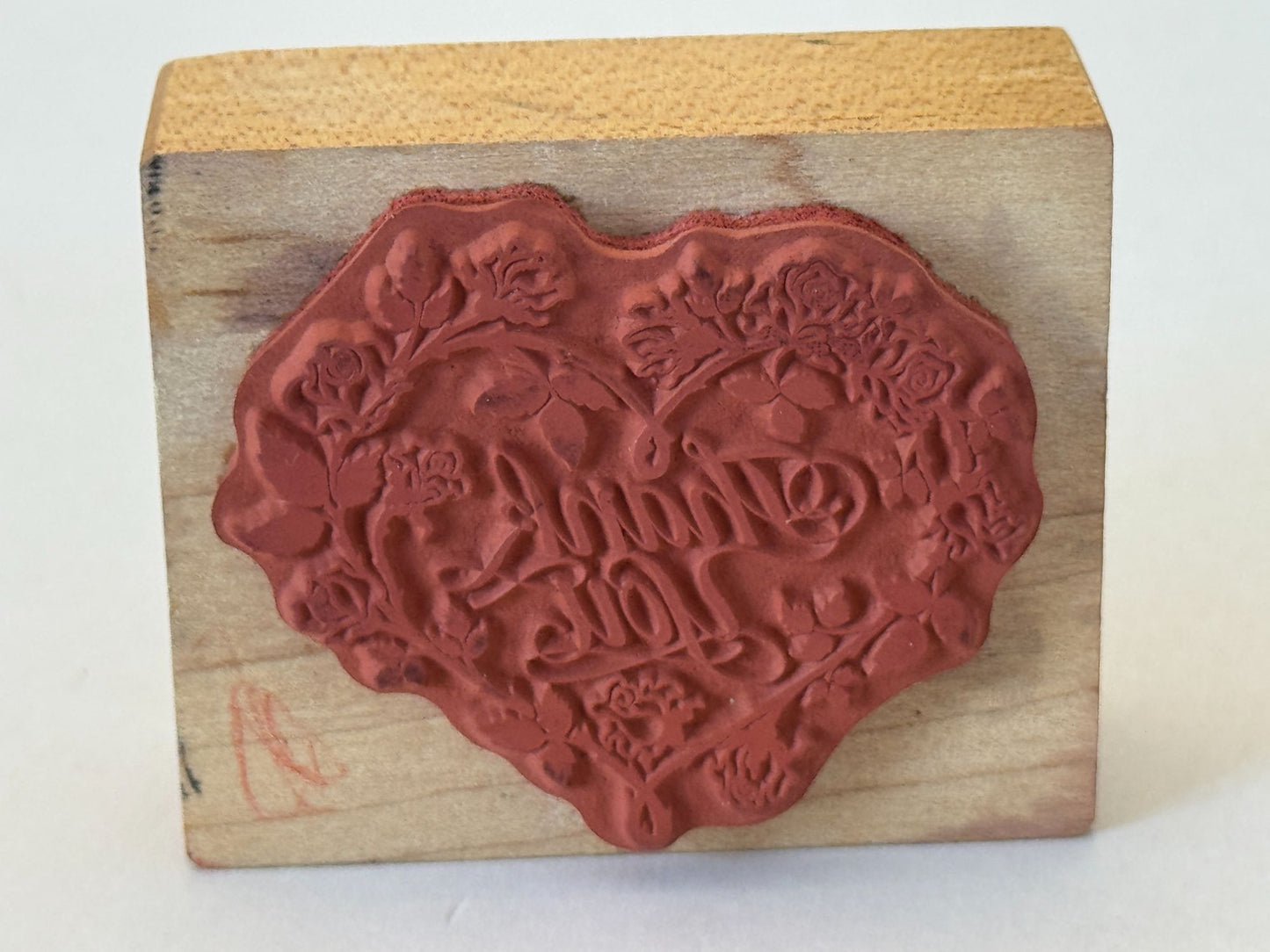 PSX Rubber Stamp Thank You Card Making Words Heart Rose Flowers Sentiment Craft