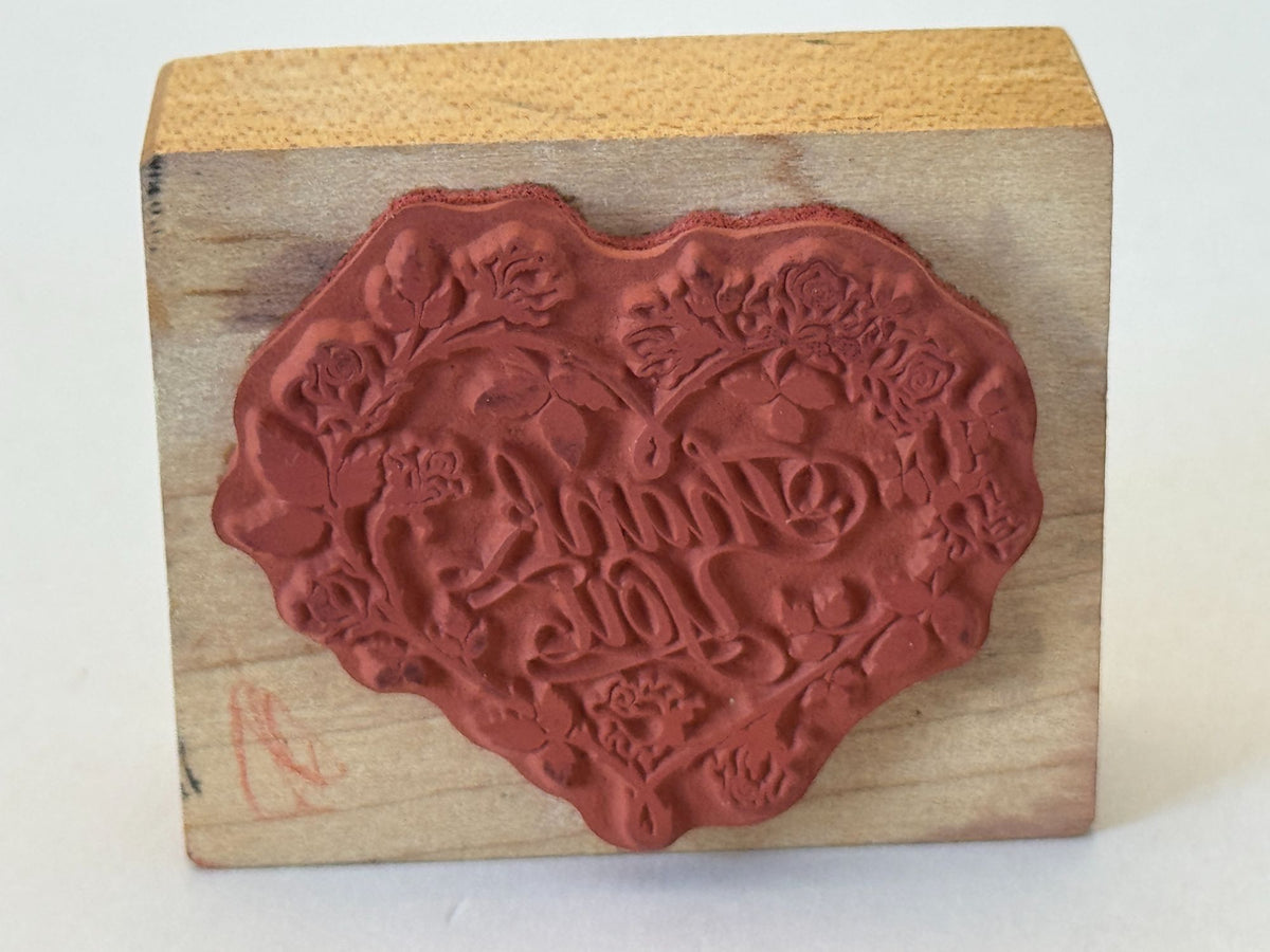 PSX Rubber Stamp Thank You Card Making Words Heart Rose Flowers Sentiment Craft