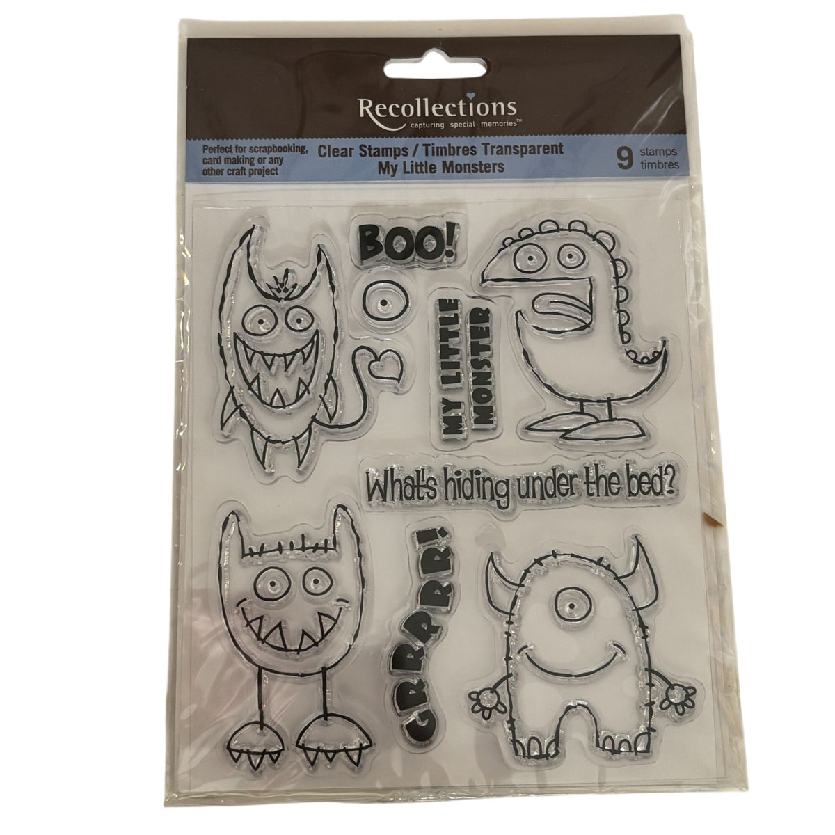Recollections Clear Stamp Set My Little Monsters Halloween Kids Cardmaking Craft
