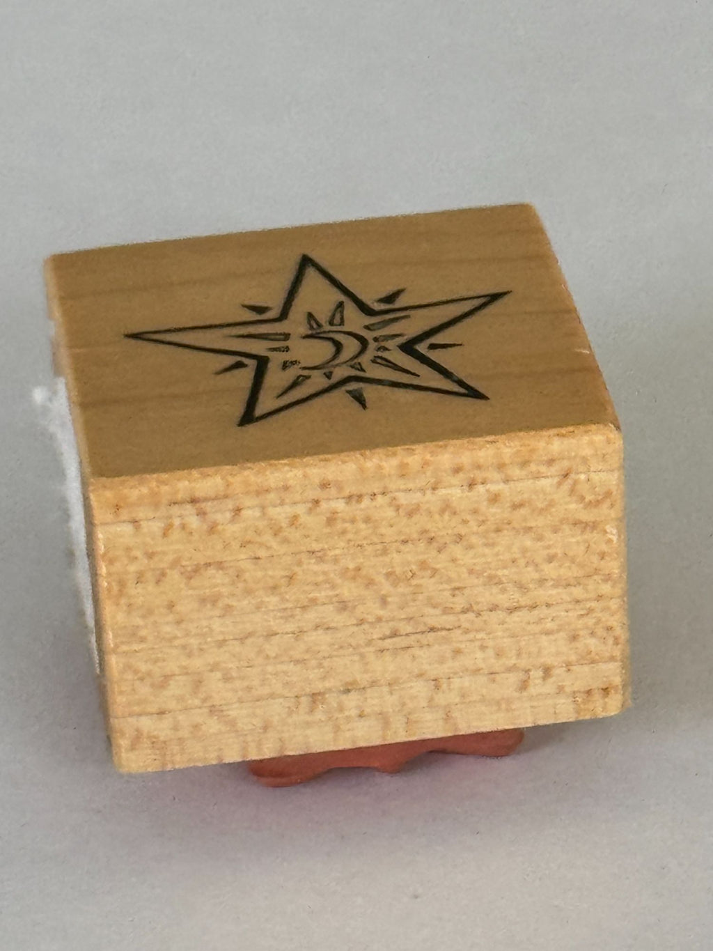 PSX Rubber Stamp Crescent Moon in Star Night Sky Card Making Craft B-2572 Wooden