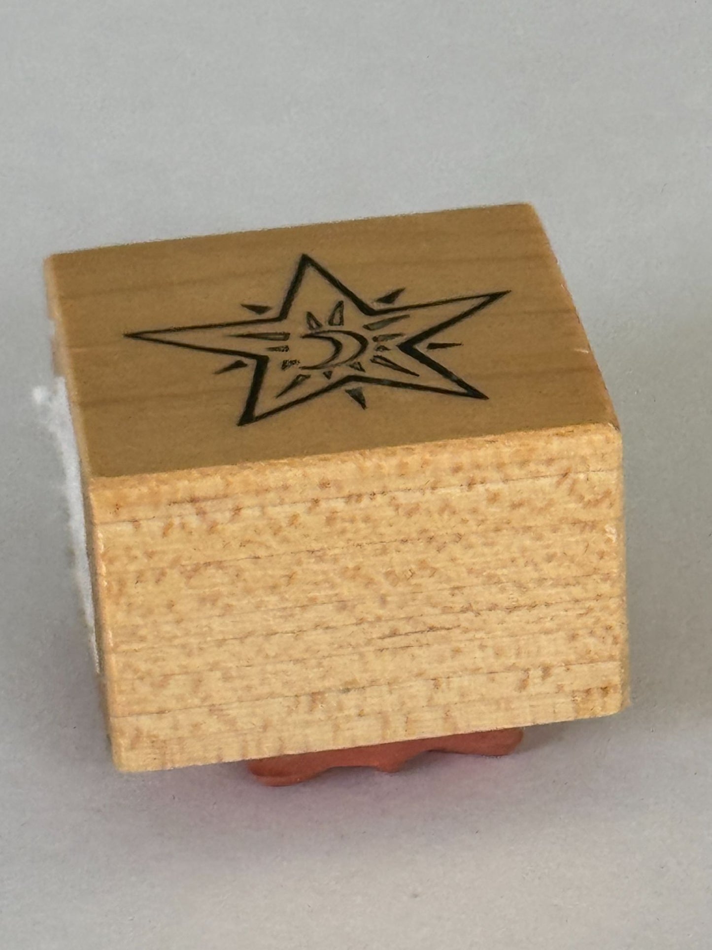 PSX Rubber Stamp Crescent Moon in Star Night Sky Card Making Craft B-2572 Wooden