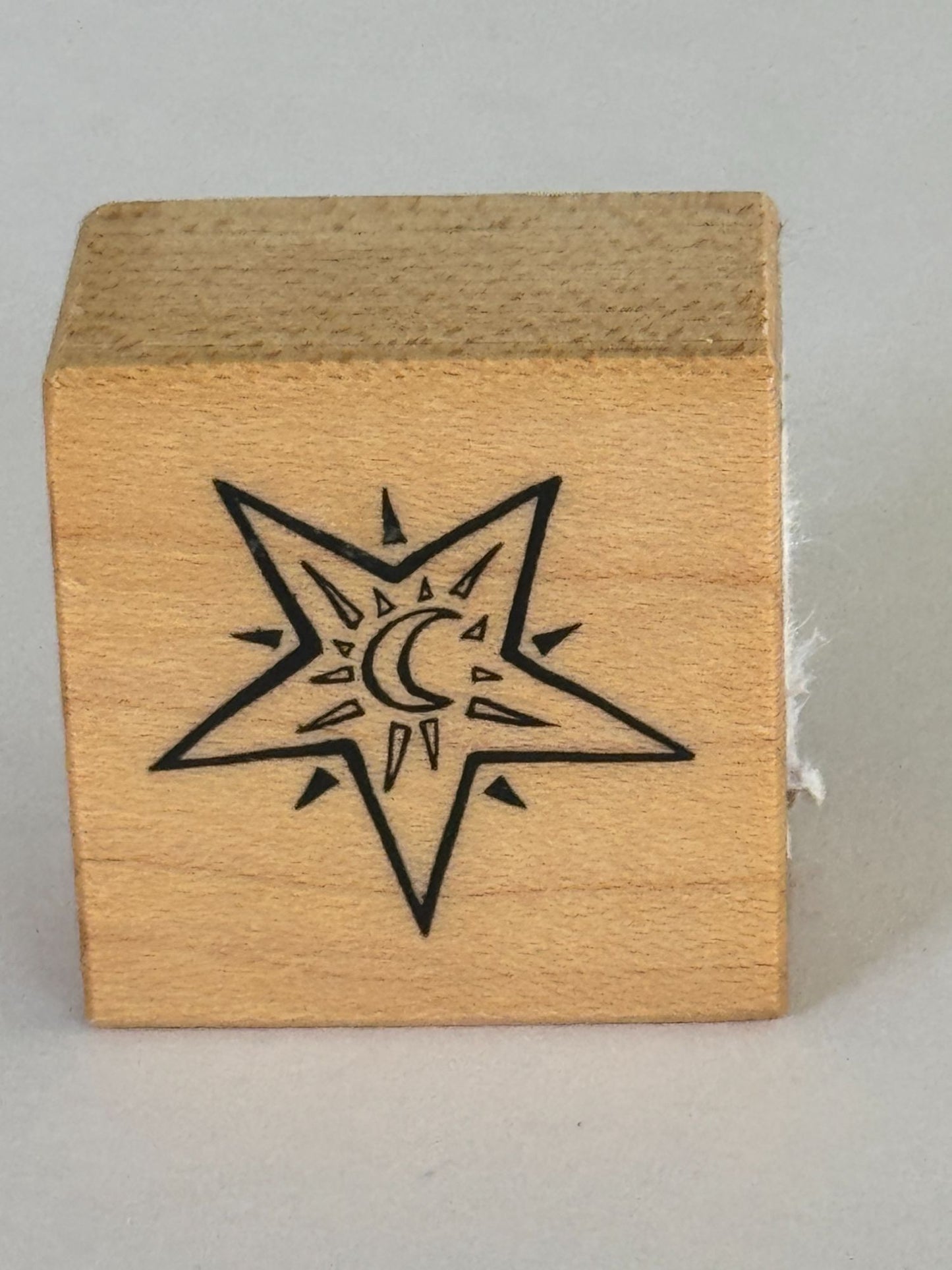 PSX Rubber Stamp Crescent Moon in Star Night Sky Card Making Craft B-2572 Wooden