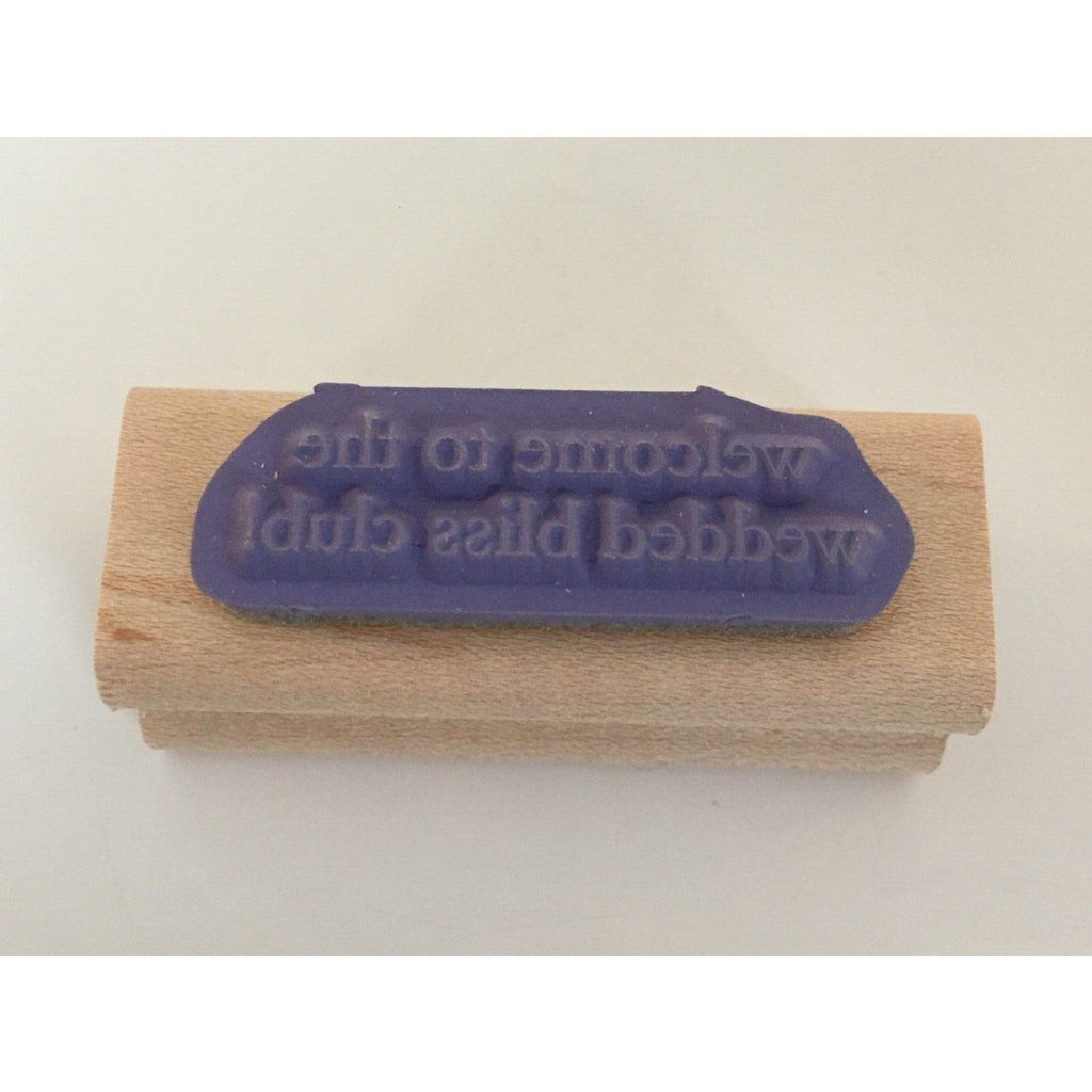 Stampin Up Rubber Stamp Welcome to the Wedded Bliss Club Wedding Marriage