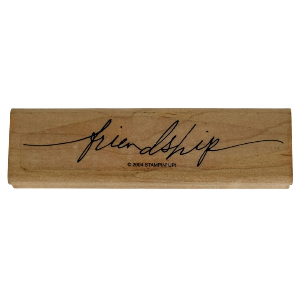 Stampin Up Rubber Stamp Friendship Word Cursive Script Text Card Making Crafts