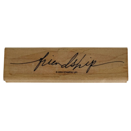 Stampin Up Rubber Stamp Friendship Word Cursive Script Text Card Making Crafts
