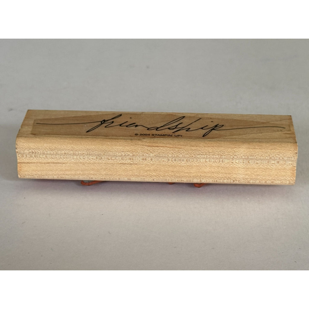 Stampin Up Rubber Stamp Friendship Word Cursive Script Text Card Making Crafts