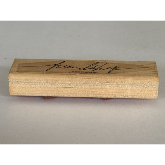 Stampin Up Rubber Stamp Friendship Word Cursive Script Text Card Making Crafts