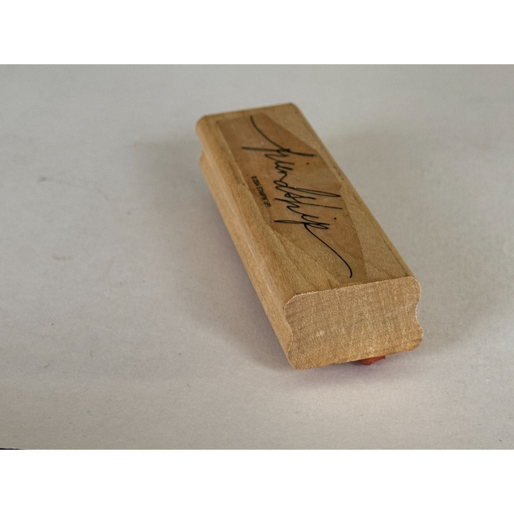 Stampin Up Rubber Stamp Friendship Word Cursive Script Text Card Making Crafts