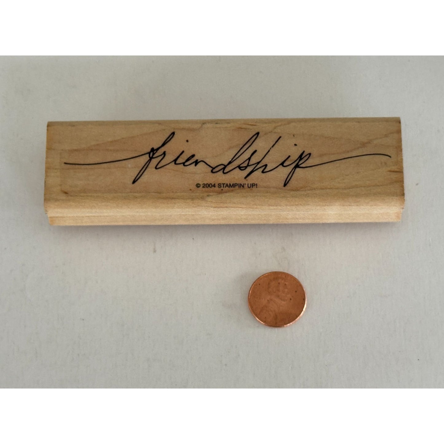 Stampin Up Rubber Stamp Friendship Word Cursive Script Text Card Making Crafts