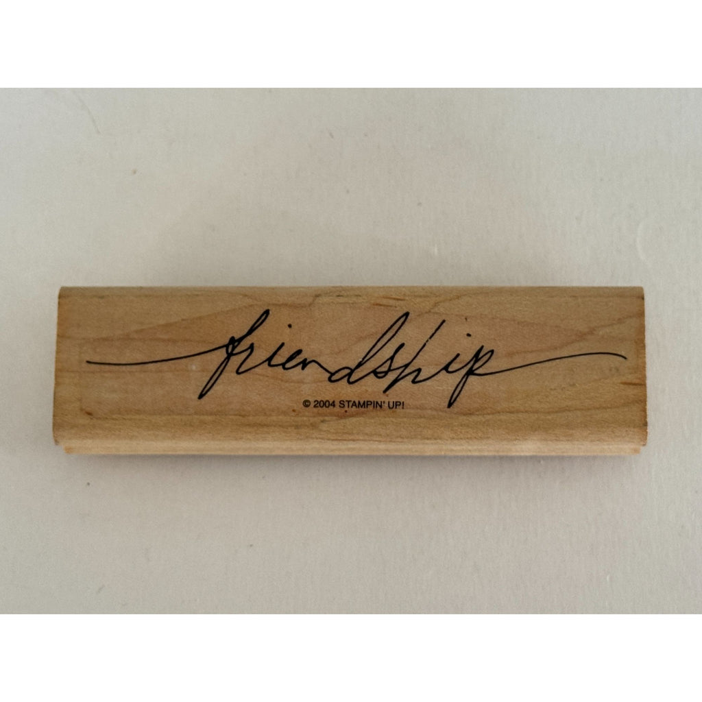 Stampin Up Rubber Stamp Friendship Word Cursive Script Text Card Making Crafts