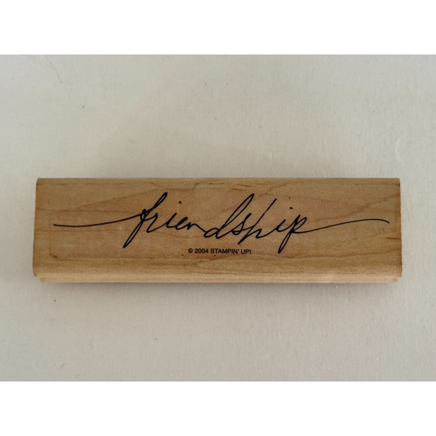 Stampin Up Rubber Stamp Friendship Word Cursive Script Text Card Making Crafts