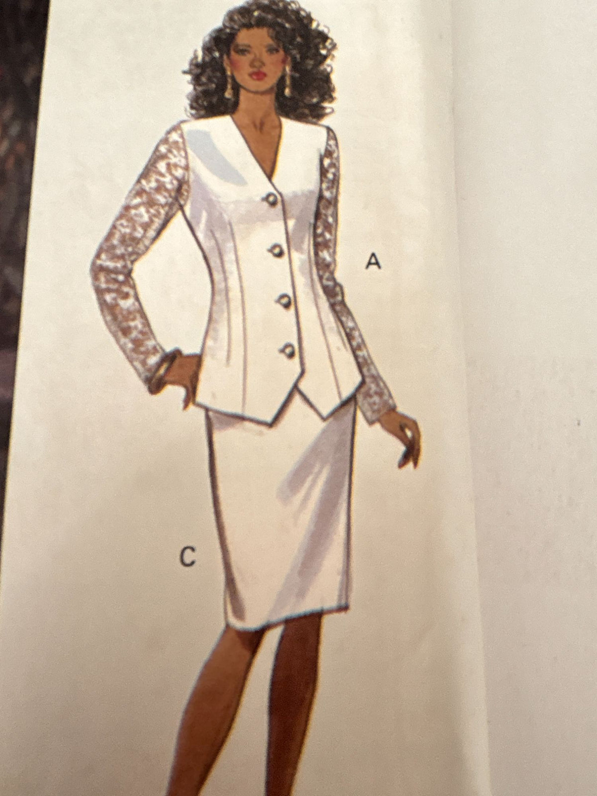 Butterick Sewing Pattern 6635 Easy Misses Top Skirt Work Outfit 1990s 6 8 10 UC