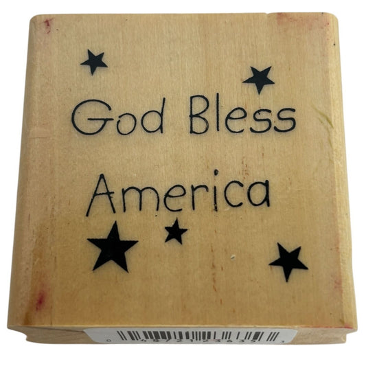 Anitas Rubber Stamp God Bless America Patriotic Words Fourth of July Military