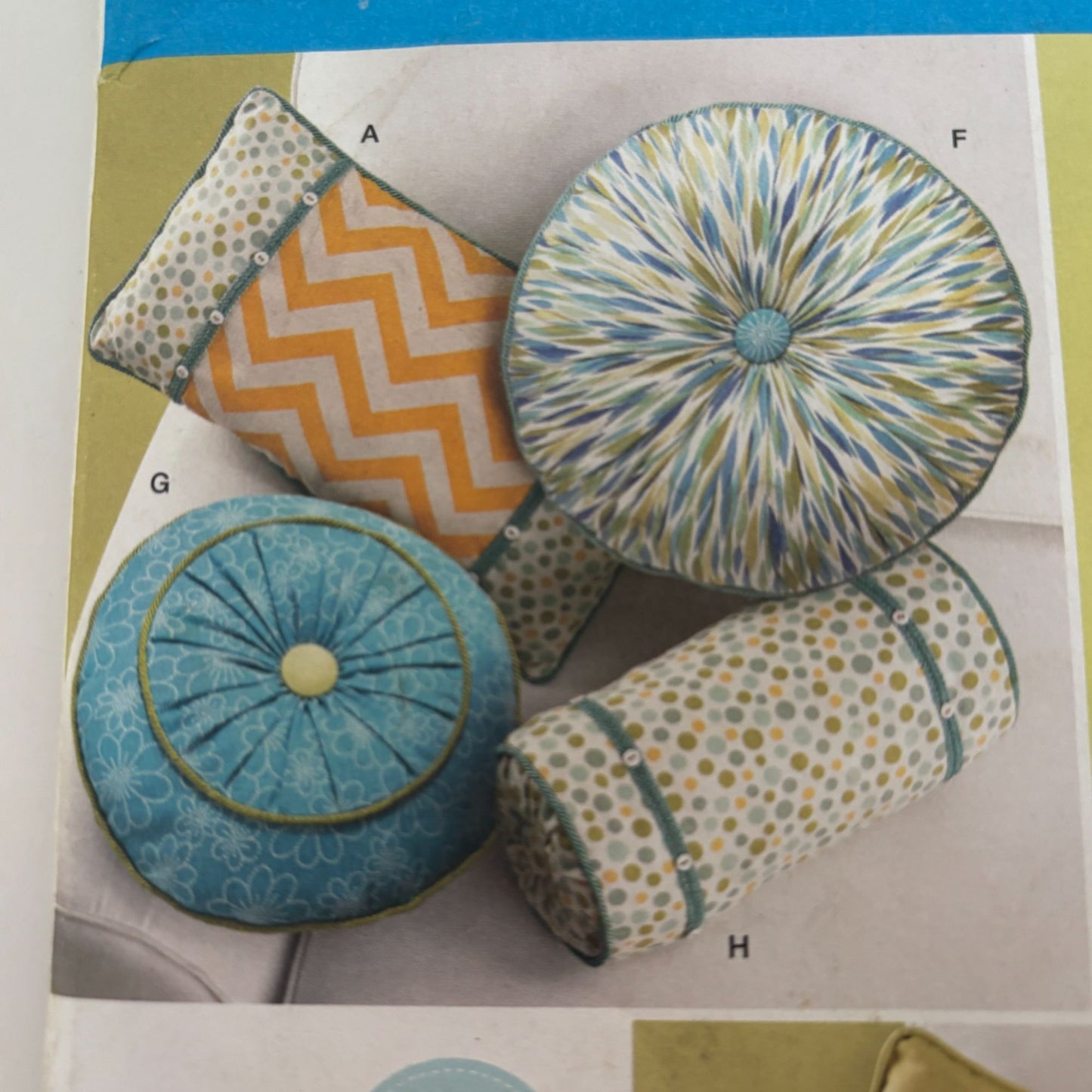 Simplicity Sewing Pattern 1480 Decorative Pillows Neck Rolls Home Decor Uncut