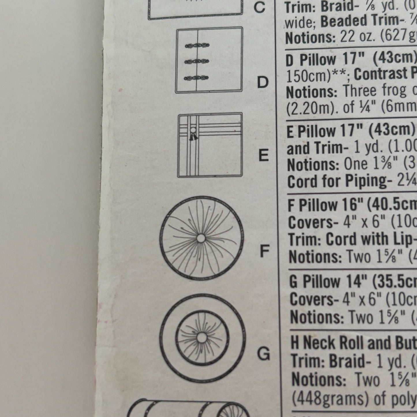 Simplicity Sewing Pattern 1480 Decorative Pillows Neck Rolls Home Decor Uncut