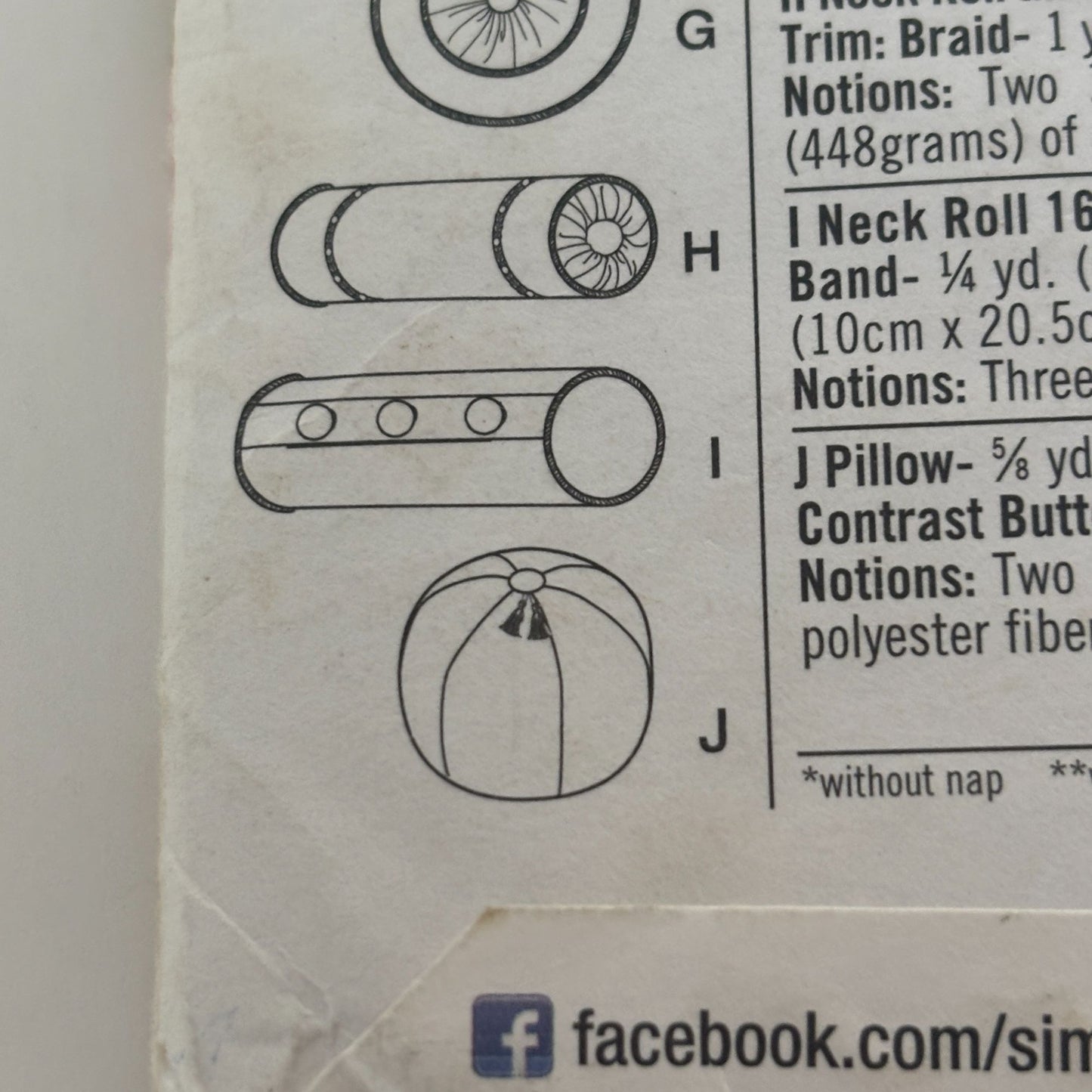 Simplicity Sewing Pattern 1480 Decorative Pillows Neck Rolls Home Decor Uncut