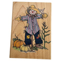 Hero Arts Rubber Stamp Pumpkin Patch Scarecrow Autumn Harvest Card Making Farm Wood Mounted