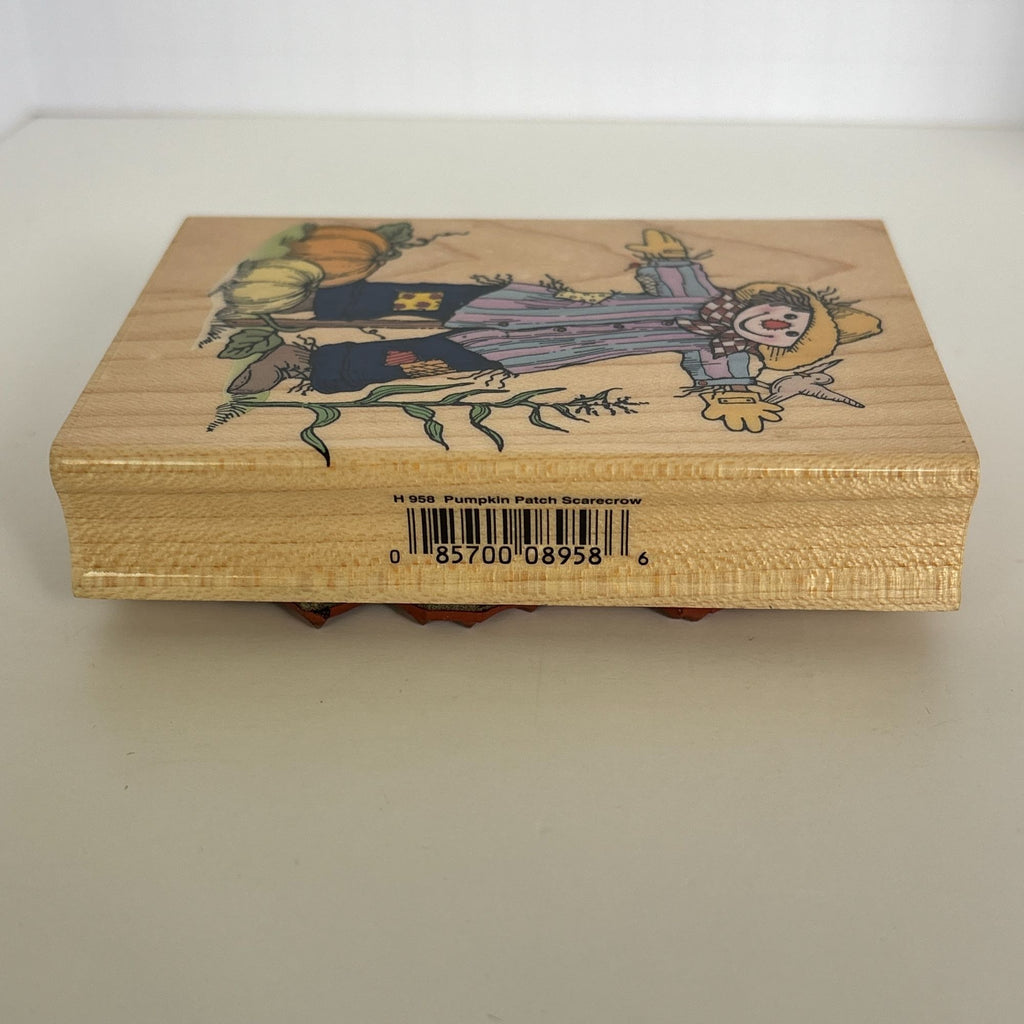 Hero Arts Rubber Stamp Pumpkin Patch Scarecrow Autumn Harvest Card Making Farm Wood Mounted