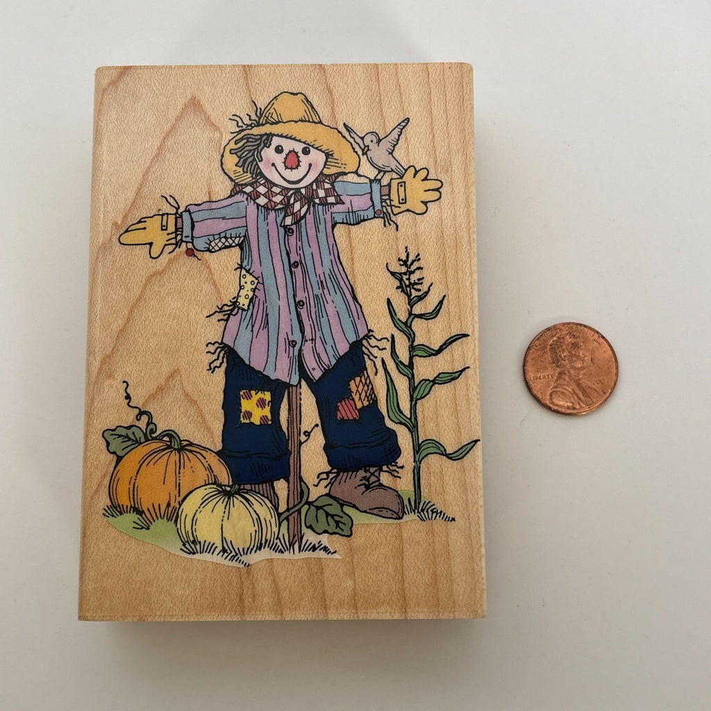 Hero Arts Rubber Stamp Pumpkin Patch Scarecrow Autumn Harvest Card Making Farm Wood Mounted