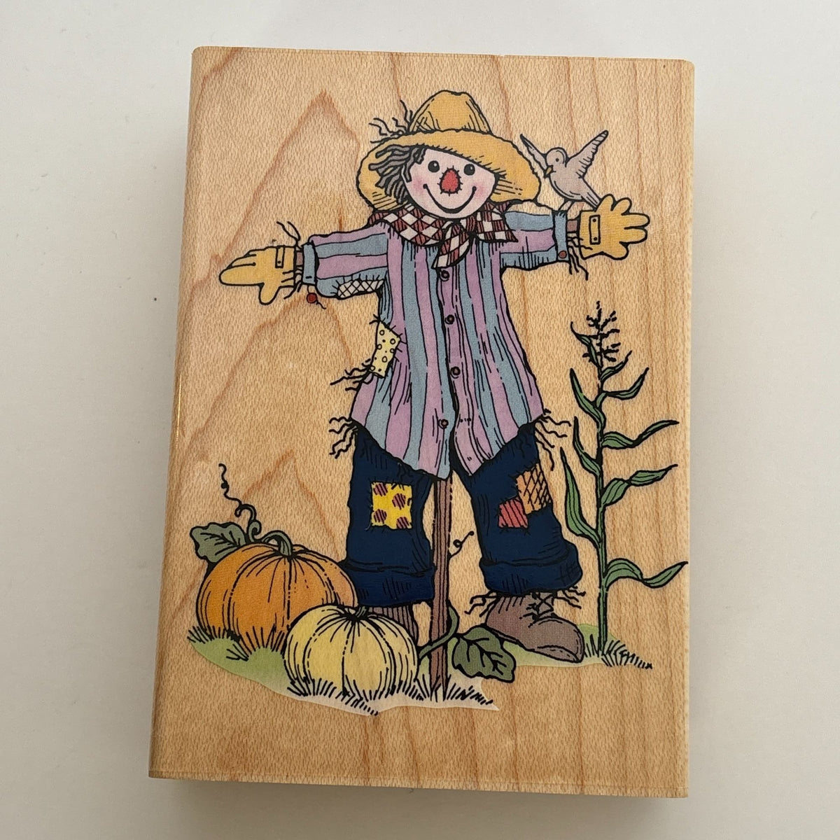 Hero Arts Rubber Stamp Pumpkin Patch Scarecrow Autumn Harvest Card Making Farm Wood Mounted