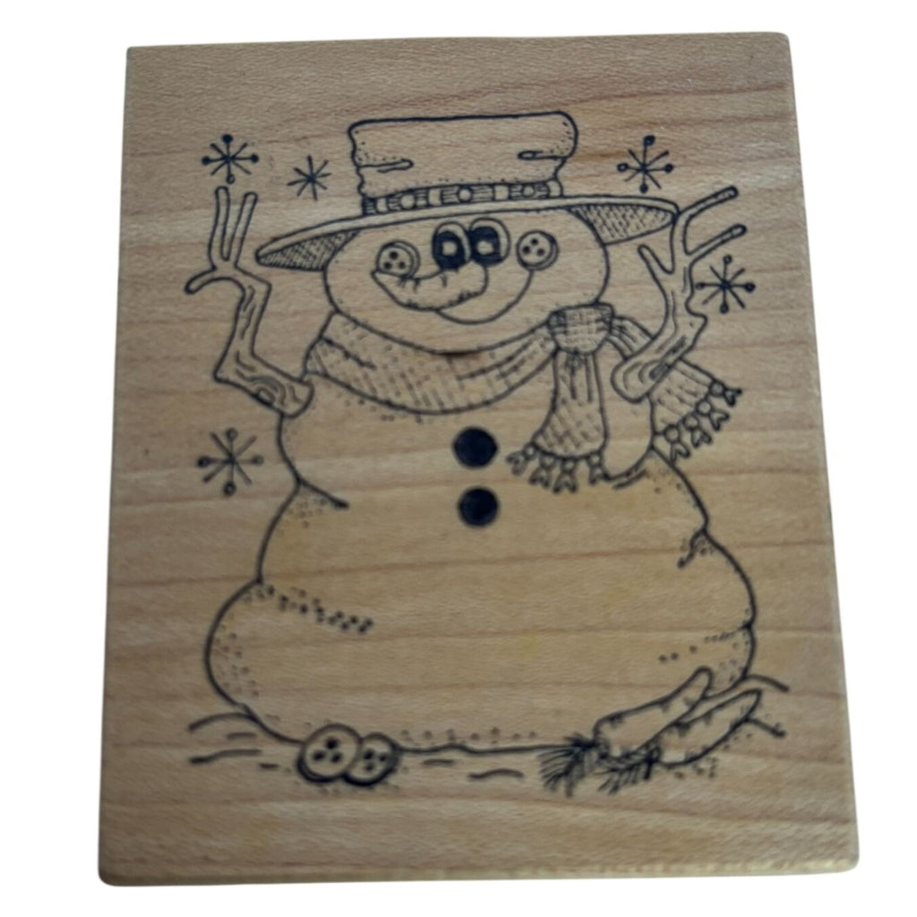 Great Impressions Rubber Stamp Snowman Smile Festive Winter Christmas Cardmaking Snowflakes Happy