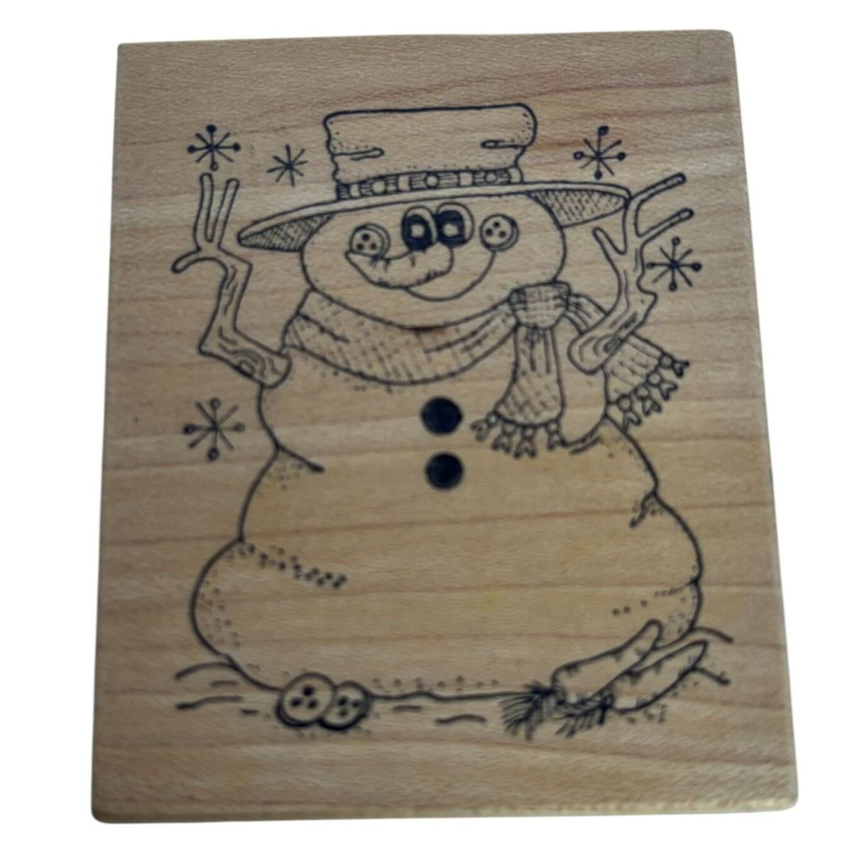 Great Impressions Rubber Stamp Snowman Smile Festive Winter Christmas Cardmaking Snowflakes Happy