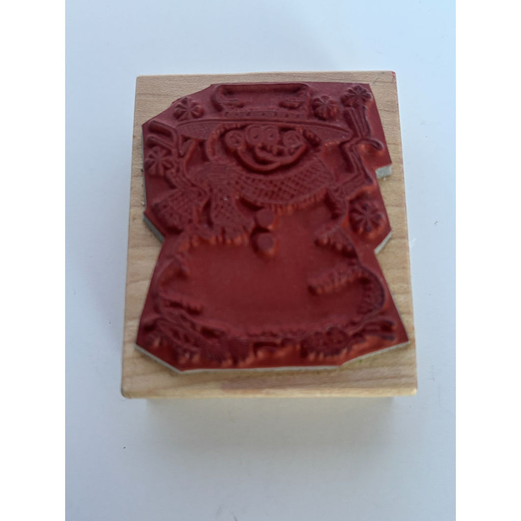 Great Impressions Rubber Stamp Snowman Smile Festive Winter Christmas Cardmaking Snowflakes Happy