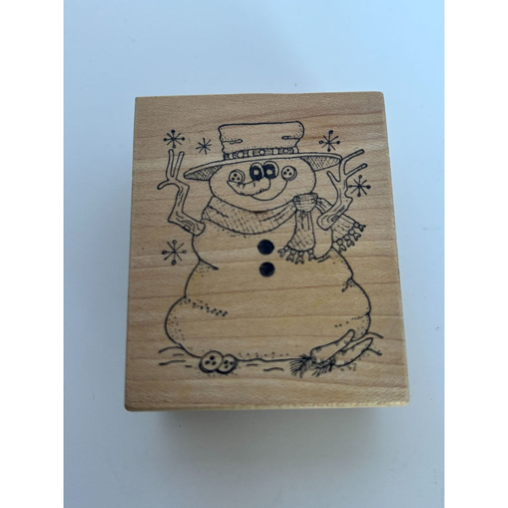 Great Impressions Rubber Stamp Snowman Smile Festive Winter Christmas Cardmaking Snowflakes Happy