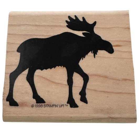 Stampin Up Rubber Stamp Moose Silhouette Forest Animal Antlers Card Making