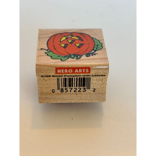 Hero Arts Rubber Stamp Small Pumpkin Jack O Lantern Halloween Fall Wood Mounted