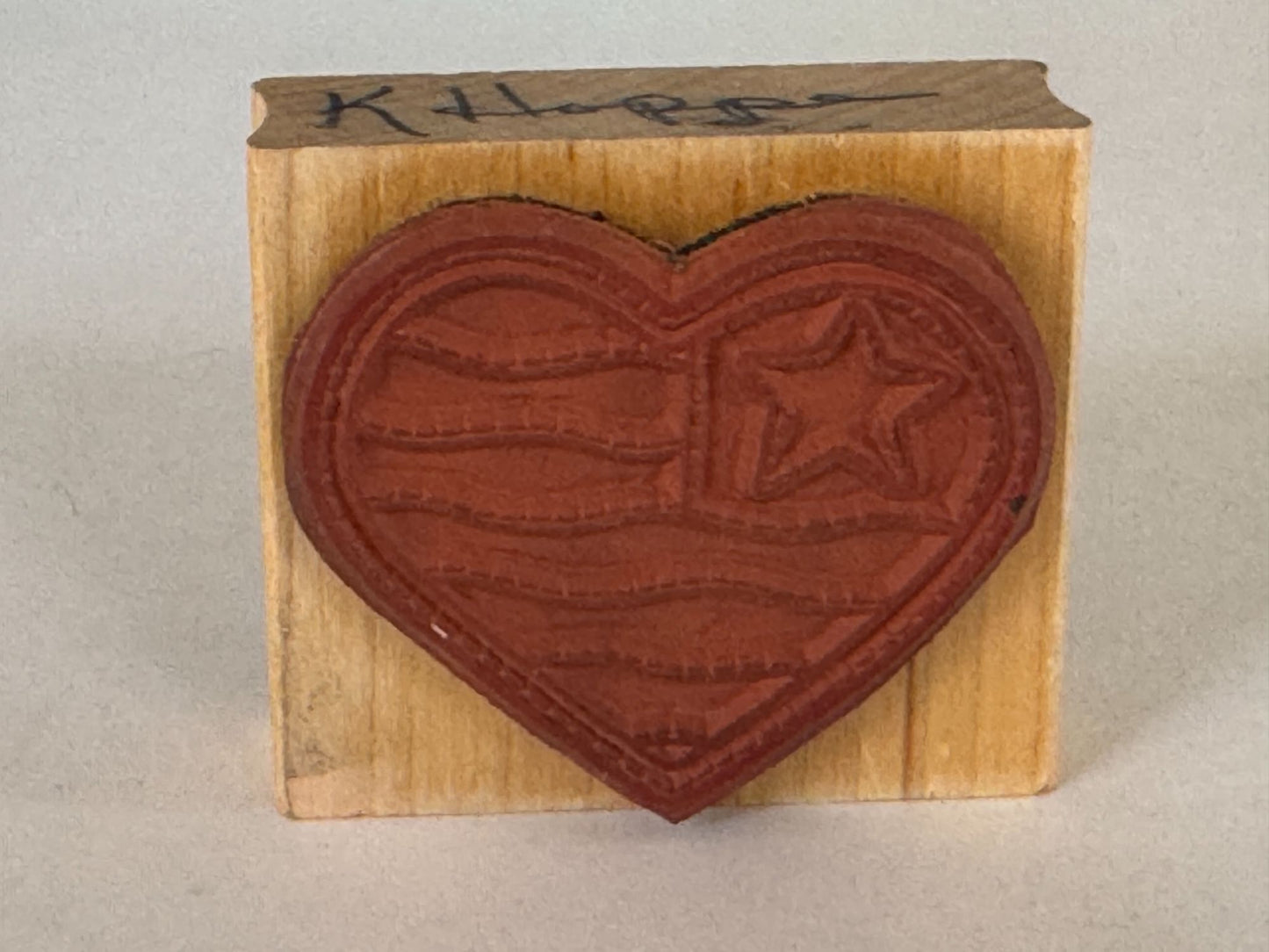 Cottage Stamper Rubber Stamp Patriotic Heart Flag Country Crafts Card Making