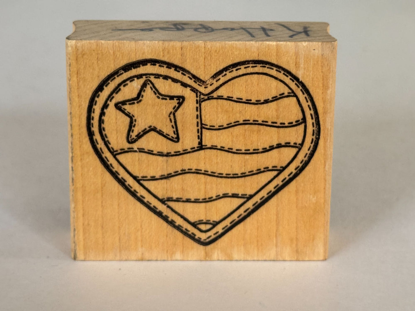Cottage Stamper Rubber Stamp Patriotic Heart Flag Country Crafts Card Making