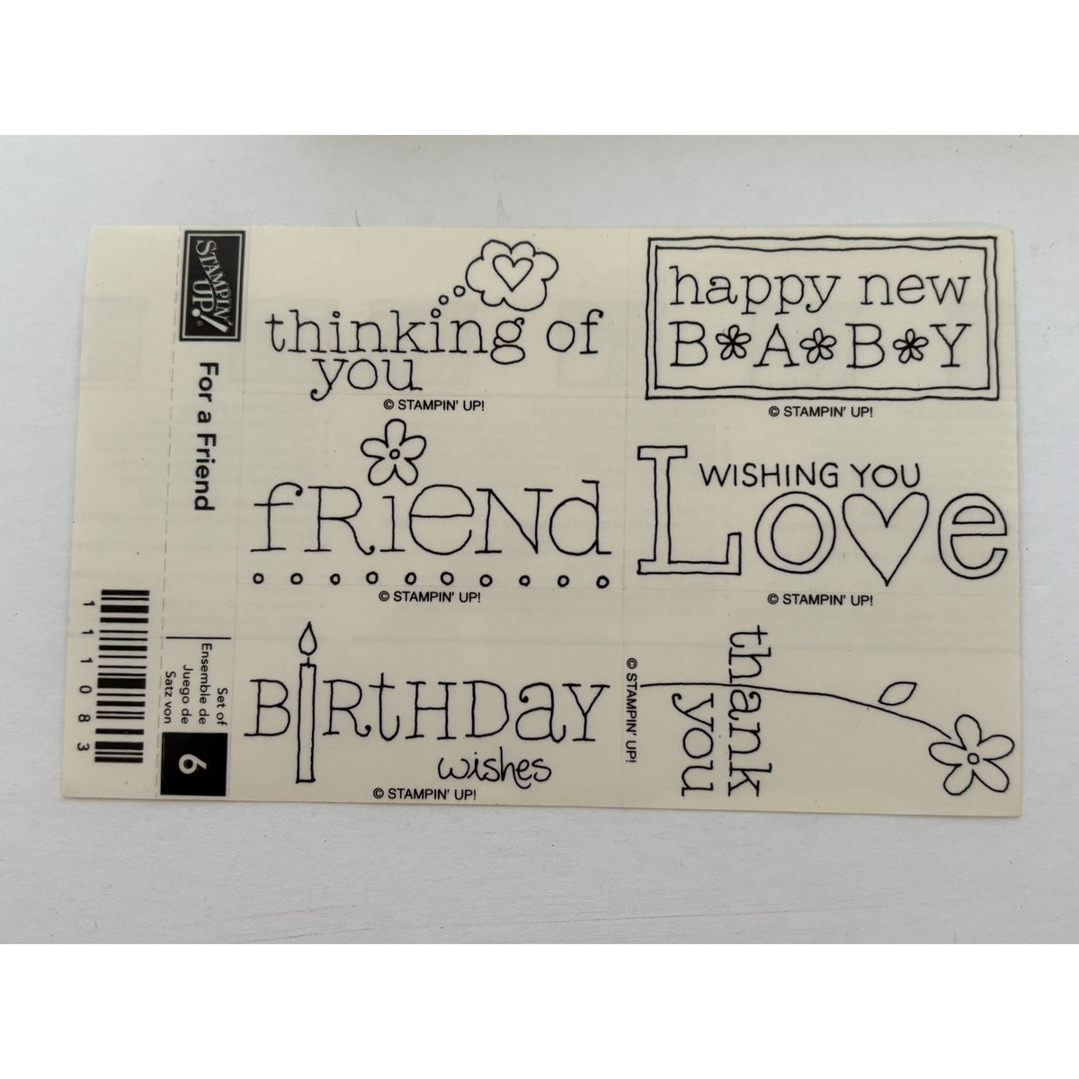 Stampin Up Wood Rubber Stamp Set For A Friend Birthday Wishes Card Making Words