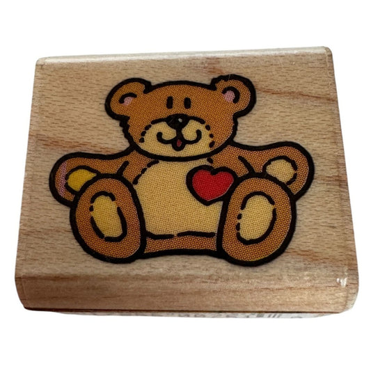 Rubber Stampede Rubber Stamp Hug Me Teddy Bear Heart Toy Stuffed Animal Plush