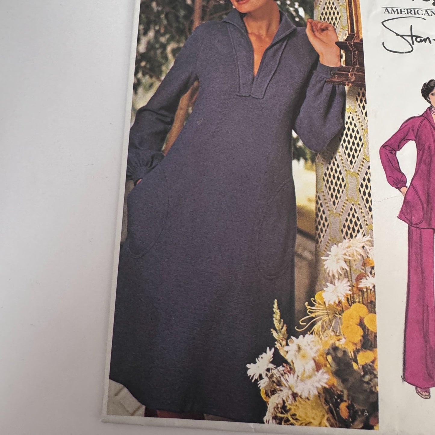 Vogue Sewing Pattern 1168 Dress Tunic Top Pants 1970s  Stan Herman 14 Uncut Designer