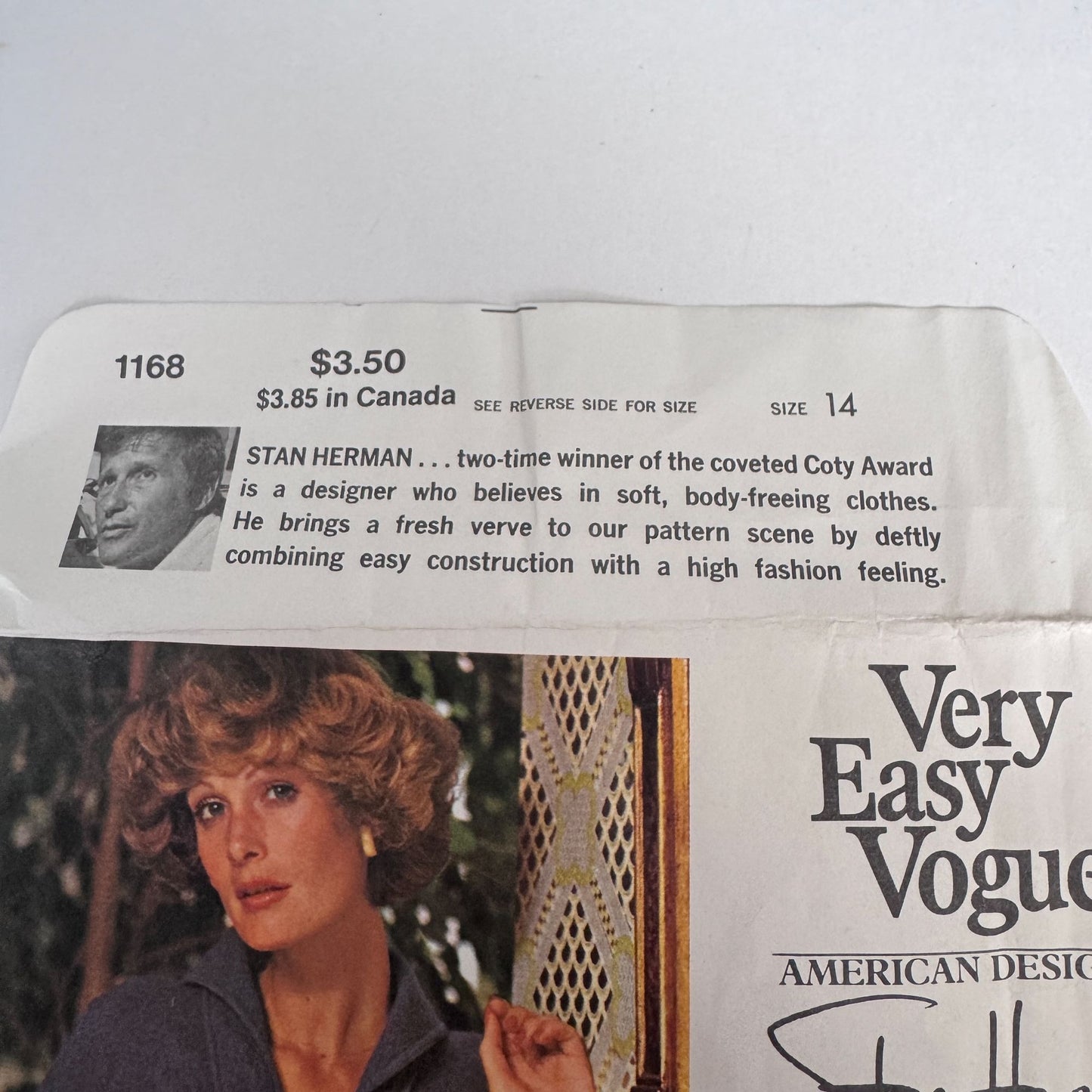 Vogue Sewing Pattern 1168 Dress Tunic Top Pants 1970s  Stan Herman 14 Uncut Designer