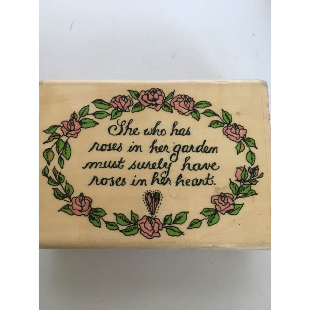 Uptown Holly Pond Hill Rubber Stamp She Who Has Roses in Her Garden Nature Rare
