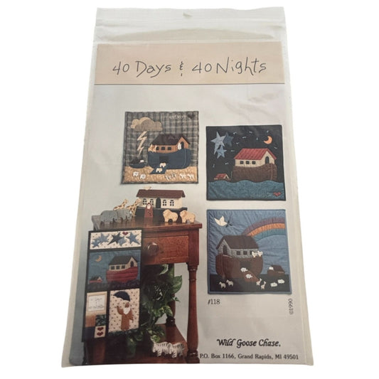 Wild Goose Chase Quilt Pattern 40 Days Nights Noahs Ark Bible Story Wall Hanging