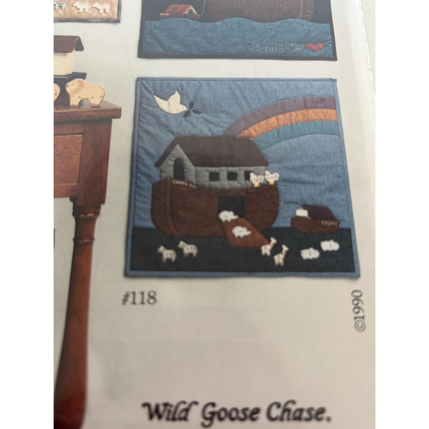 Wild Goose Chase Quilt Pattern 40 Days Nights Noahs Ark Bible Story Wall Hanging