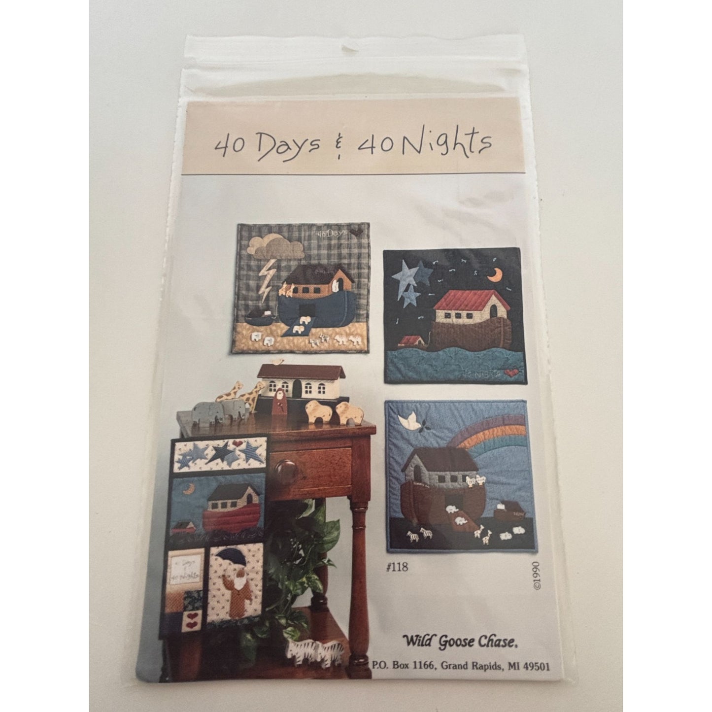 Wild Goose Chase Quilt Pattern 40 Days Nights Noahs Ark Bible Story Wall Hanging