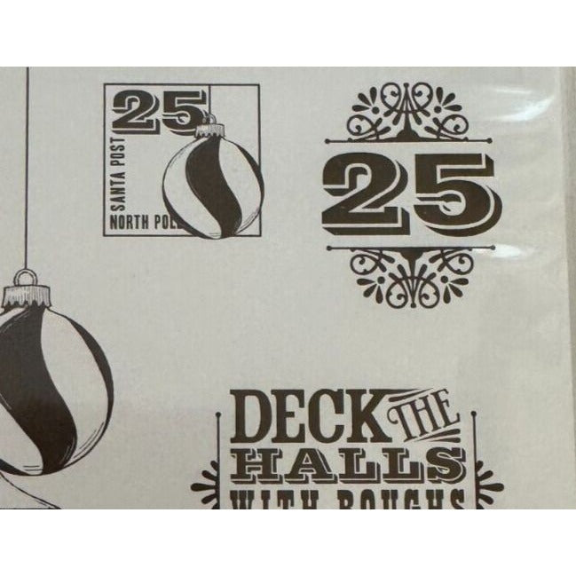 Stampin Up Clear Mount Rubber Stamp Set Christmas Merry and Type Ornaments Peace