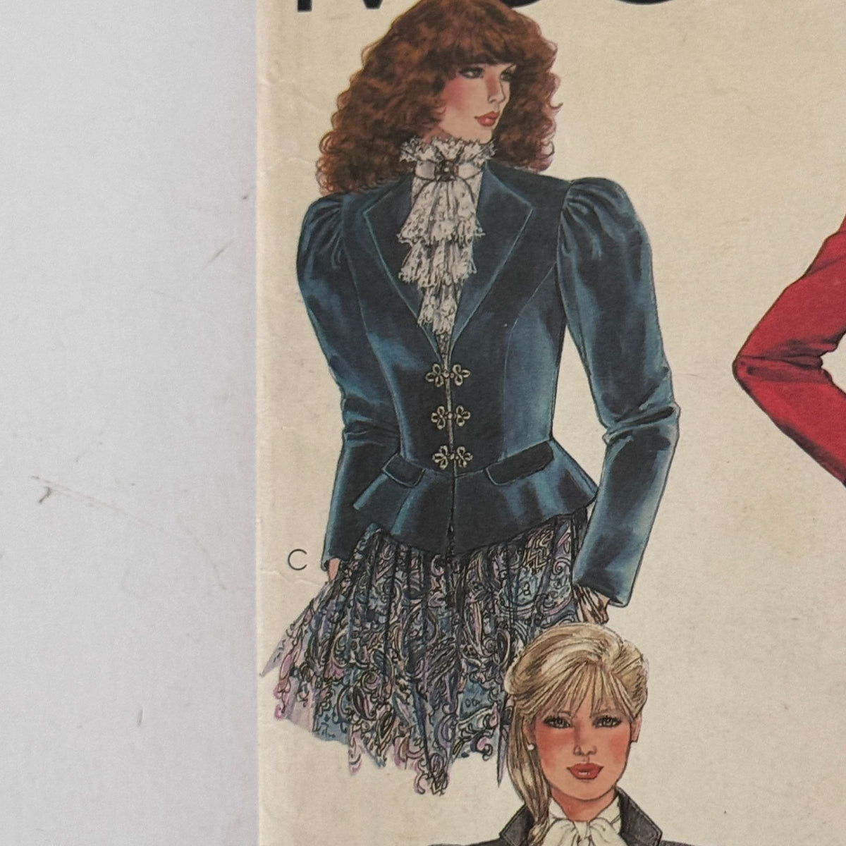 McCalls Sewing Pattern 7828 Fitted Jacket Victorian Blouse Romantic 80s 14 Uncut Goth Outfit