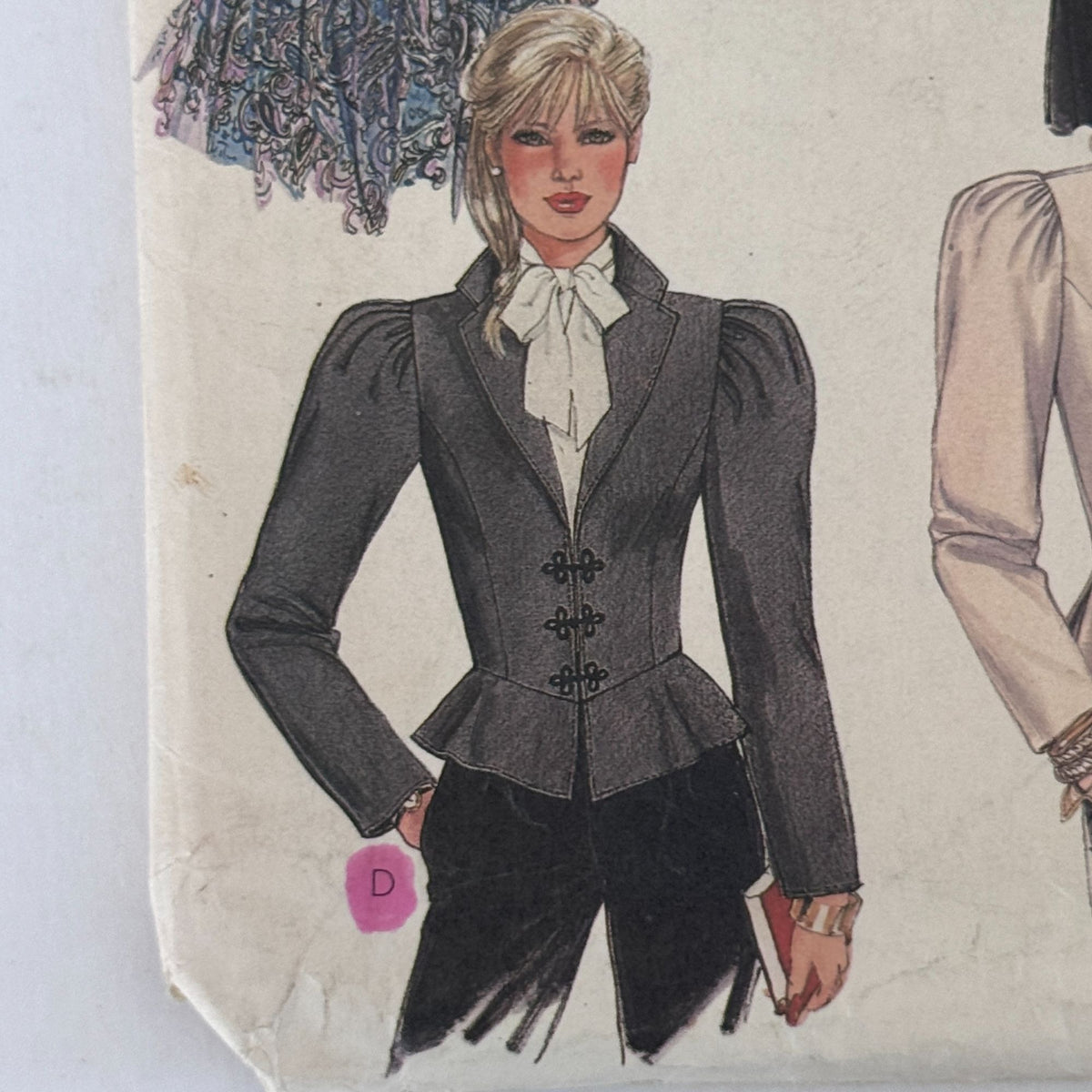 McCalls Sewing Pattern 7828 Fitted Jacket Victorian Blouse Romantic 80s 14 Uncut Goth Outfit