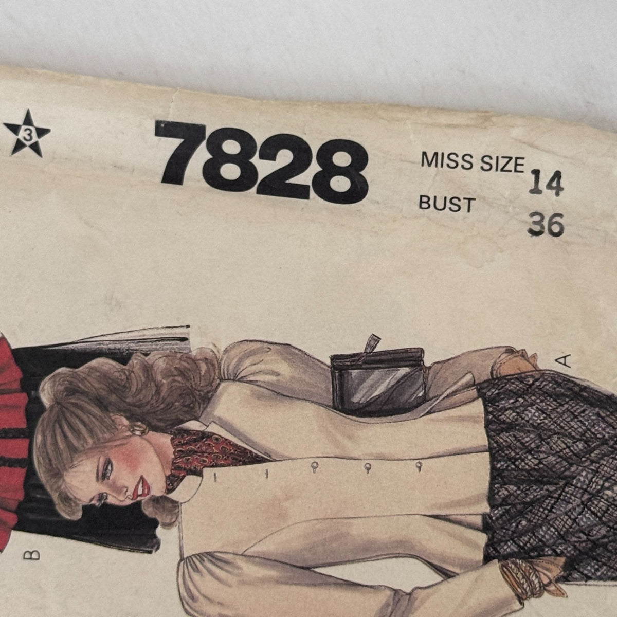 McCalls Sewing Pattern 7828 Fitted Jacket Victorian Blouse Romantic 80s 14 Uncut Goth Outfit