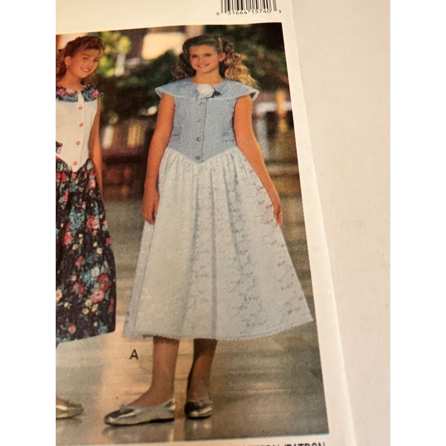 Butterick Sewing Pattern 6666 Girls Dress 90s Vintage Party Easy 7 8 10 Uncut