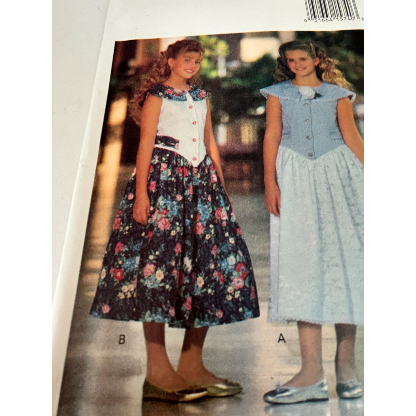 Butterick Sewing Pattern 6666 Girls Dress 90s Vintage Party Easy 7 8 10 Uncut